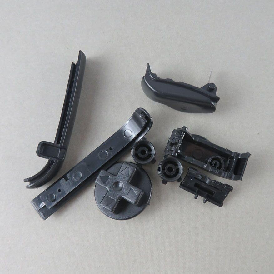 Narrwhalss GBA 用 修理/交換用ボタンキット フルセット 電源／音量／AB／十字キー／LR ボタン 対応 GBA初代 専用 ABS素材 (ブラック)