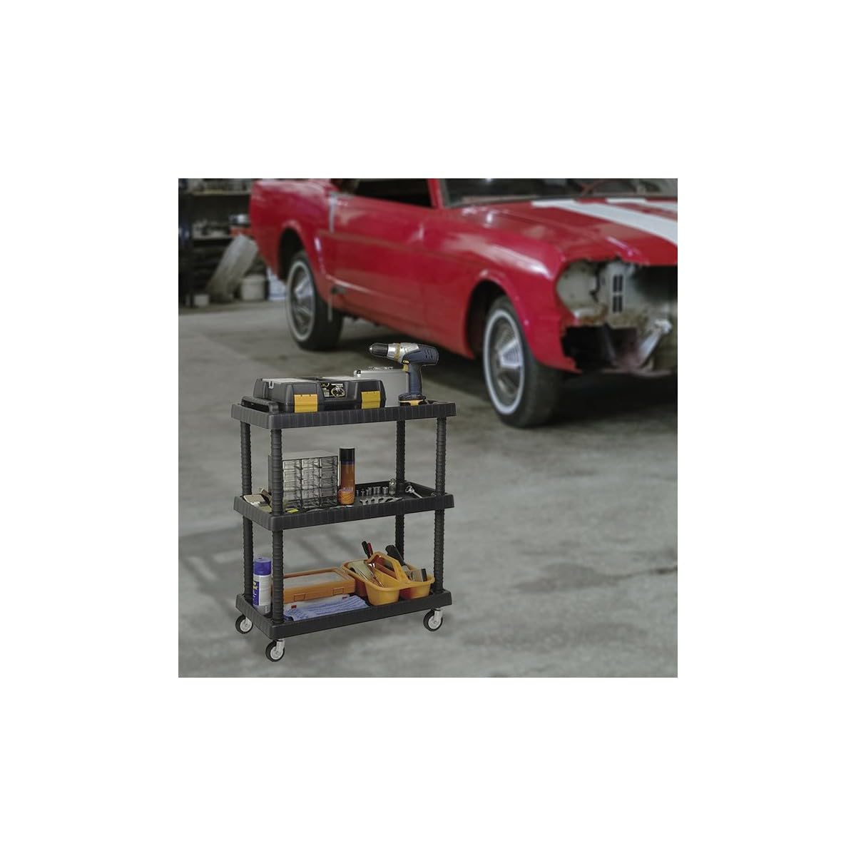 Art Plast D + 75373 multimédia Chariot Noir multimédia Cart/Support multimédia – Chariots et Supports (920 mm, 750 mm, 375 mm, Plastique, Noir, 755 mm)
