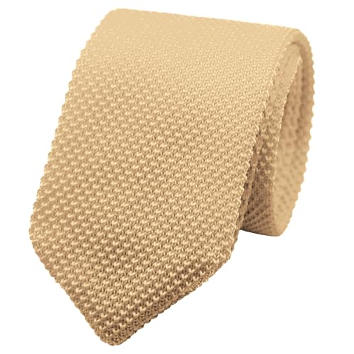 Image of Mantieqingway Pointed Knit Ties for Men Pure Color 2.76'' Skinny Neck Tie Formal Business Knitted Tie for Daily Wedding Party