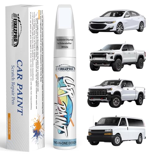 Image of Summit /Olympic /Interstellar White(GAZ /WA8624 /50U /50) Touch Up Paint for Chevrolet, Car Paint Scratch Repair Remover Pen Color Exact Match, Easy Fix Chips and Nicks Scuff