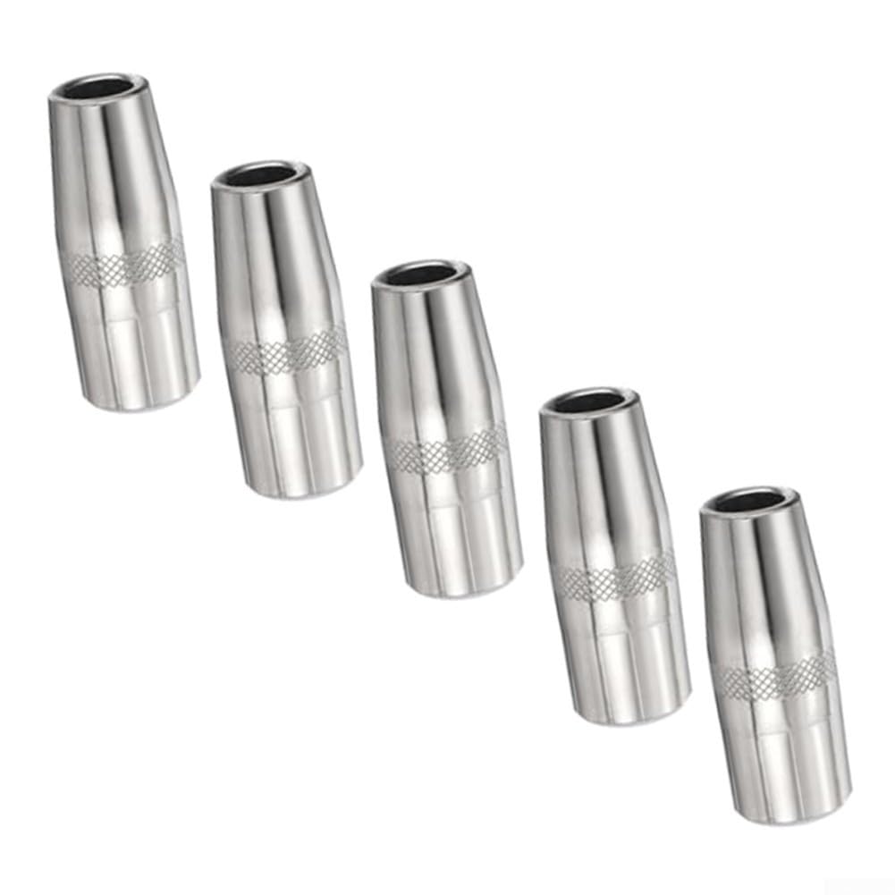 Confezione da 5 ugelli per saldatura MIG, foro da 1/2", lunghezza 60 mm, punta conica in rame, compatibile con torce 250L PRO Curve 200 e 200A-400A per saldatura a gas KP2742-1-50R