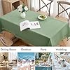 Amazon.com: MIULEE Sage Green Thick Polyester Linen Rectangle ...