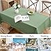 MIULEE Sage Green Thick Polyester Linen Rectangle Tablecloth with Decorative Cutouts Waterproof Stain Resistant Table Cloth Spring Boho Farmhouse Table Cover for Dining Party Wedding, 52 x 70 inch