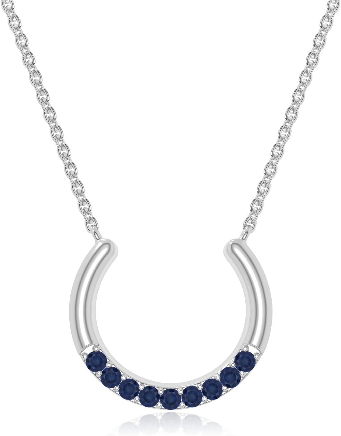 Natural Gemstone Horseshoe Pendant Necklaces for Women in Silver/18K Yellow/Rose Gold Vermeil, Birthstone Jewelry Gifts for Her Birthday, Anniversary, Christmas, Graduation
