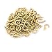 Aexit 100 Pcs Accessories 2mm Brass Plated Shouldered Cup Hook Screw in Hat Coat Surveillance Camera Cables Peg Bolts