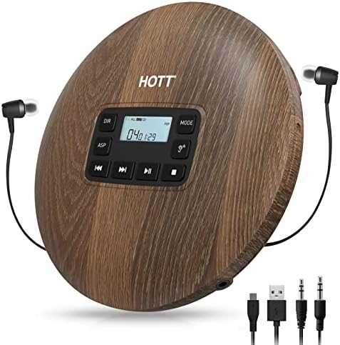 HOTT 611 CD Player Portable, Walkman Cd Player with Anti-Shock Protection, CD Player for Car, Personal CD Player for Home