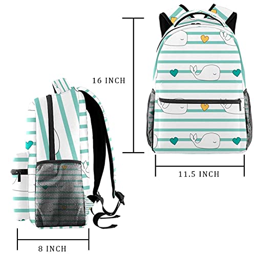 Sac à dos motif hippocampes et coquillages multicolore léger pour filles et garçons - 2