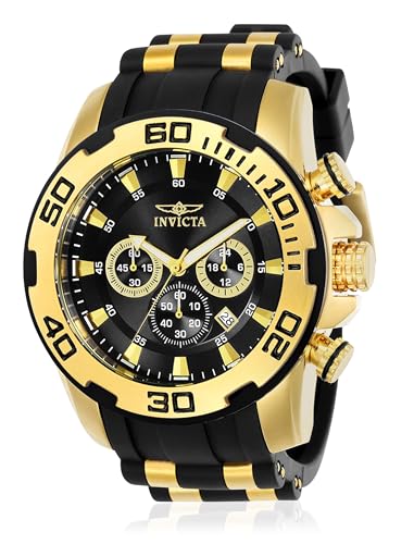 Invicta Men's Pro Diver Stainless Steel Quartz Silicone Strap, Black, 26 Casual Watch (Model: 22312)