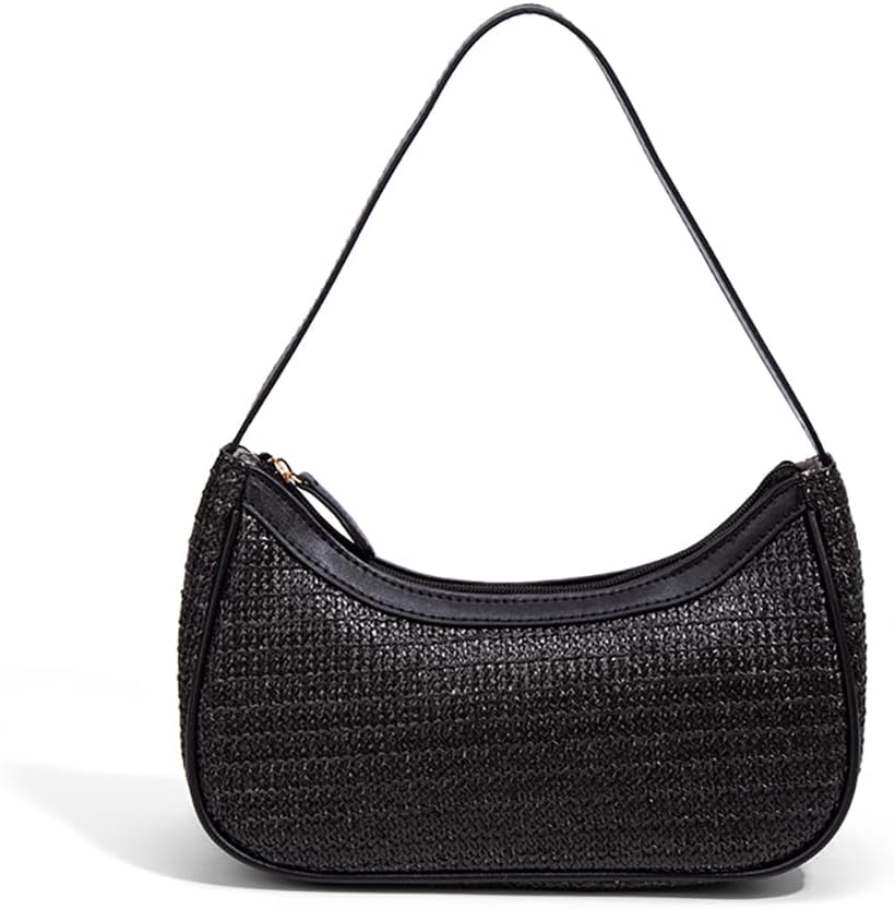 Dreubea Womens Woven Underarm Bag Lightweight Straw Purse Crossbody Top-Handle Bag
