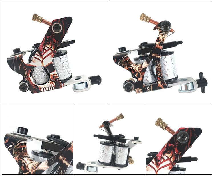 Tattoo Kit for Beginners Coil Tattoo Machine Kit Dual Liner Shader Set with Power Supply 7 Colors Foot Pedal Practice Tools for Lining Shading Starter Artists