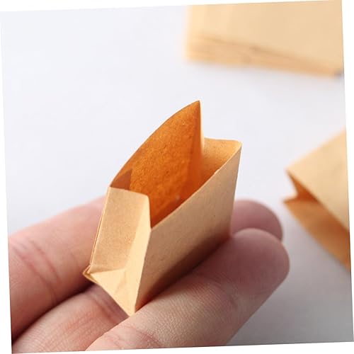Miniatura 9 de SAFIGLE 6 bolsas de papel para casa de muñecas, accesorios cubiertos, bolsas de papel estraft, kits en miniatura, bolsas de papel pequeñas en