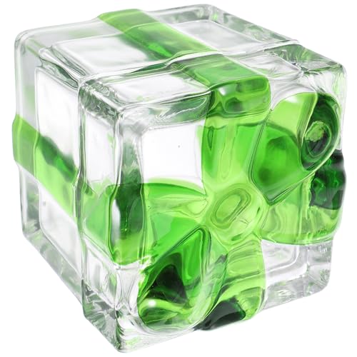 SHINYPASING Caja de Obsequio de Cristal Verde Tapa para Dulces, Uso Multifuncional y Decoración de Escritorio, Diseño Redondo y Forma Hermosa para Navidad y Bodas