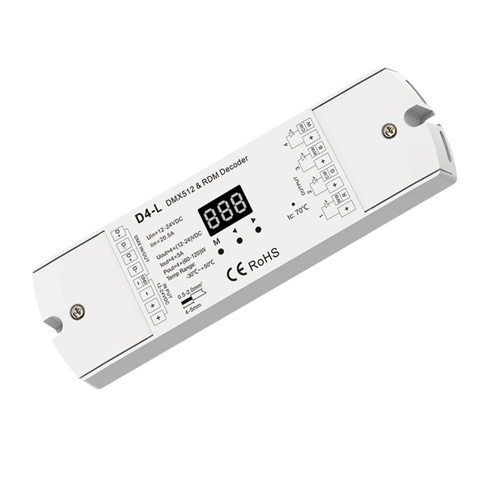 Décodeur DMX512 D5 Multi-Canal avec Signal RDM Réversible pour Gradation LED Sans Scintillement - 3