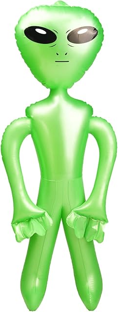 Lezevn Inflatable Alien 34 Inch Alien Party Decorations Alien Prop for Halloween Alien Theme Fancy Dress Party Prop Decorations (1)