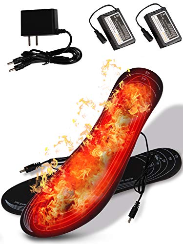 Heated Insoles, Sweet Mall Cut-to-Fit Multiple Sizes Unisex Flexible Rechargeable Heated Shoes Insoles Boot Mobile Foot Warmer for Hunting Fishing Hiking Camping