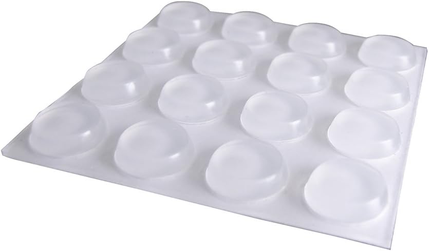 Shepherd Hardware 9967 1/2-Inch SurfaceGard Self-Adhesive Round Transparent Bumper Pads, 16-Count