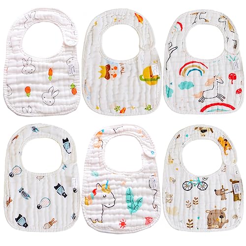 SLOSH Bavoirs Bébé Imperméables Etanche Imperméable Waterproof Naissance Bebe Nouveau Né 0 mois à 36 mois 3 ans Coton Doux Absorbant Respirent Nourrissons Unisex Garçons Filles