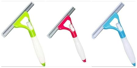 Finemart Multipurpose 2 way magic window glass, Mirror cleaning brush spray wiper Squeegee (Multicolour)