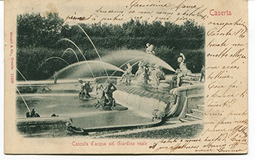 1913 Caserta Cascata d'acqua nel Giardino reale dest. Lucca FP B/N VG Cartolina Postale