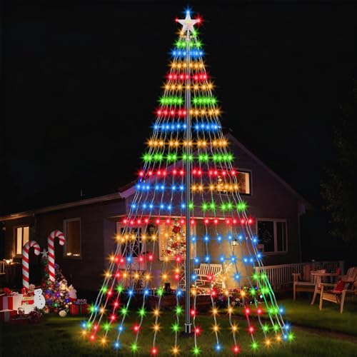 7M Außen Flaggpol Christbaumbeleuchtung Kit, 630 LED...