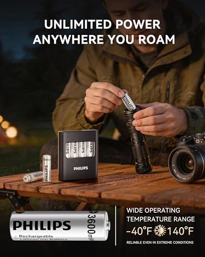PHILIPS 3600mWh 4-Pack AA Rechargeable Lithium Batteries 1.5V Constant Voltage High Capacity for Remote Controls & Smart Home Devices - image 7