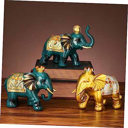 Éléphant couple résine turquoise décoration maison de luxe