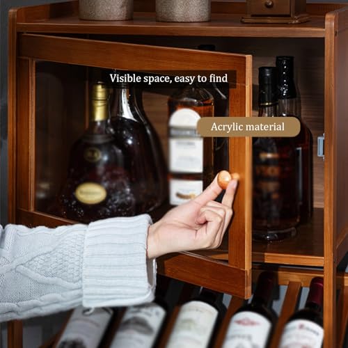 Soporte para botellas de vino de piso con tapa de madera 50x32x90CM miniatura 4