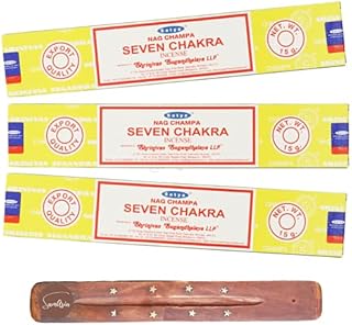 Satya Nag Champa Sandalwood Incense Sticks | x3 pack | with SAMASIA incense sticks holder | Used for Aromatherapy, Spa, Yoga, Weddings, Meditation, Healing, Positivity and Relaxation