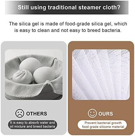 10pcs Non Stick Silicone Steamer Liners Mesh Mat Pad Steamed Buns Dumplings Baking Pastry Dim Sum Mesh Reusable Silicone Steamer Liners
