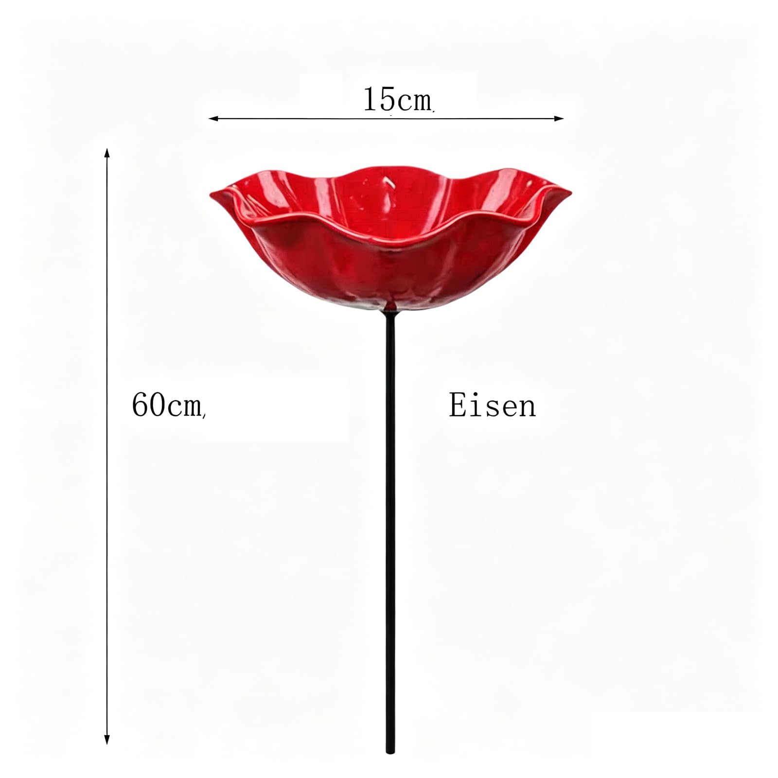 6 PCS Vogeltränke Blume, Gartenstecker Vogeltränke Stehend, Metall Vogelbad Garten, Handgefertigt Insektentränke & Bienentränke Mit Stab Für Den Garten & Balkon-Für Wildvögel