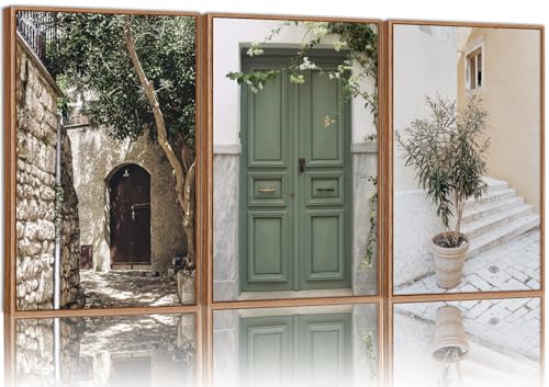 SIGNINART Large Vintage Italy City Landscape Framed Canvas Wall Art