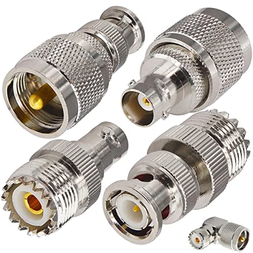 Xiatiaosann BNC UHF RF同軸アダプタBNCオスメス-UHFメスオス4タイプRF同軸コネクタアンテナ用無線LAN機器同軸ケーブルWi-Fi無線機、PL259 SO239