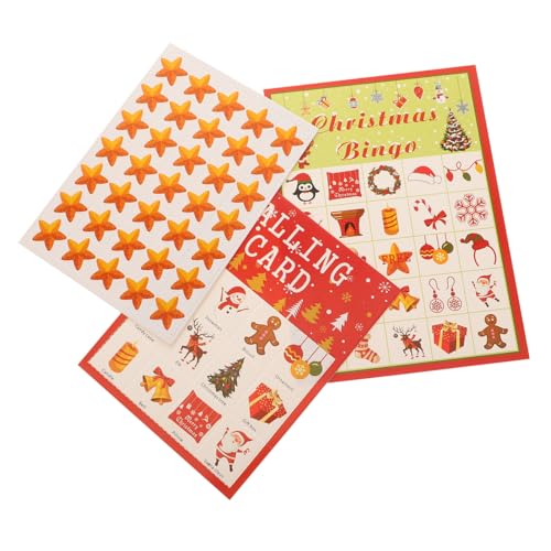 KOMBIUDA 1 Juego De Bingo Navideño Decoración Navideña Traje Navideño Navideños Rellenos Navideños Adornos Navideños Adornos Navideños Centros De Mesa Navideños Papel