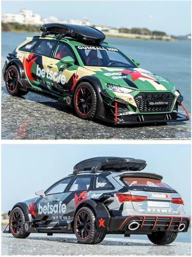 Image of WORSHIPER 1:24 Audi RS6 Modified Diecast Metal Pull Back Car with 6 Openable Doors with Sound and Light Toy Decoration car Best Gift Toys for Kids