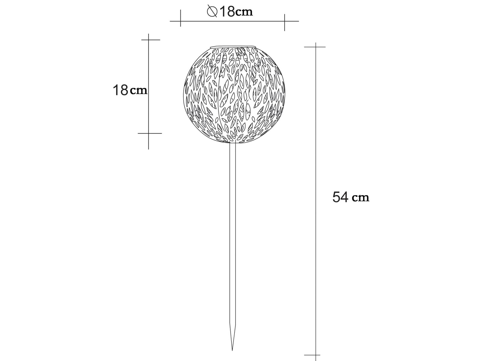 meineWunschleuchte Bolas solares LED de metal en juego de 2 – Ø 18 cm – Efectivo juego de luz a través de adornos