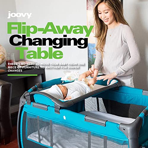 Image of Joovy Room-Playard, Nursery Center, Bassinet, Changing-Table, Charcoal