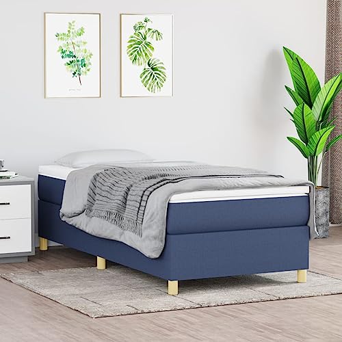 Homgoday Canapé azul de 80 x 200 cm, de tela, para cama con marco de cama, estructura de cama, marco moderno, estructura para salón, dormitorio, modelo 3120919IT