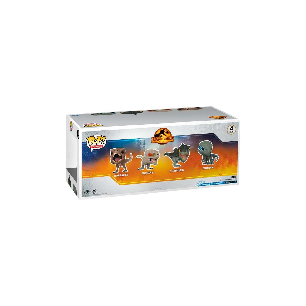 Funko POP! Movies: Jurassic World 3 - Tyrannosaurus 4 Pack - | Offizieller Fanartikel und Merch - Vinyl Sammelfigur als Regal Deko - Geschenkidee zum Geburtstag für Fans und Sammler