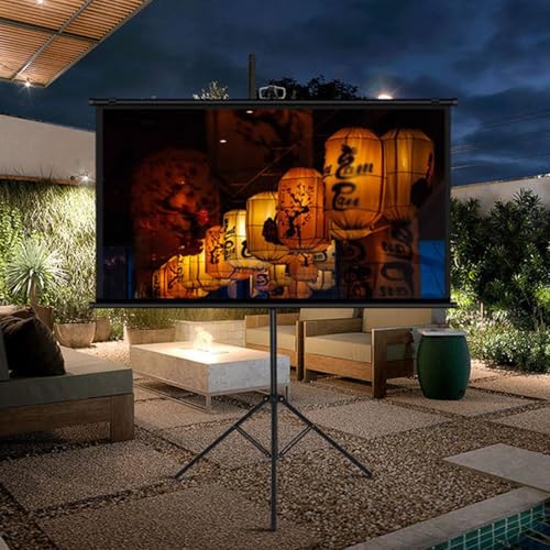 Pantalla manual portátil de proyector 72" 16:9 con trípode miniatura 3