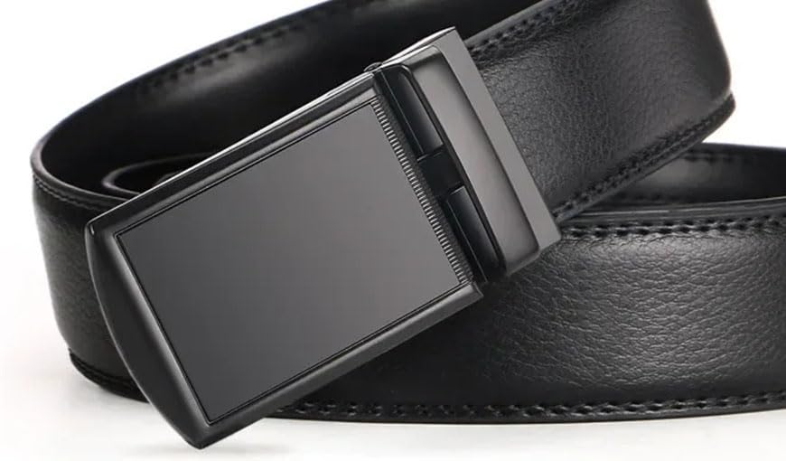 Men Business Leather Belt with Subtle Shine and Adjustable Buckle2