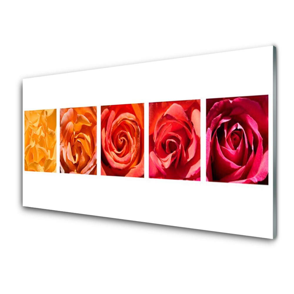 Impression sur Verre Acrylique Tulup 100x50cm Tableau Mural de Roses