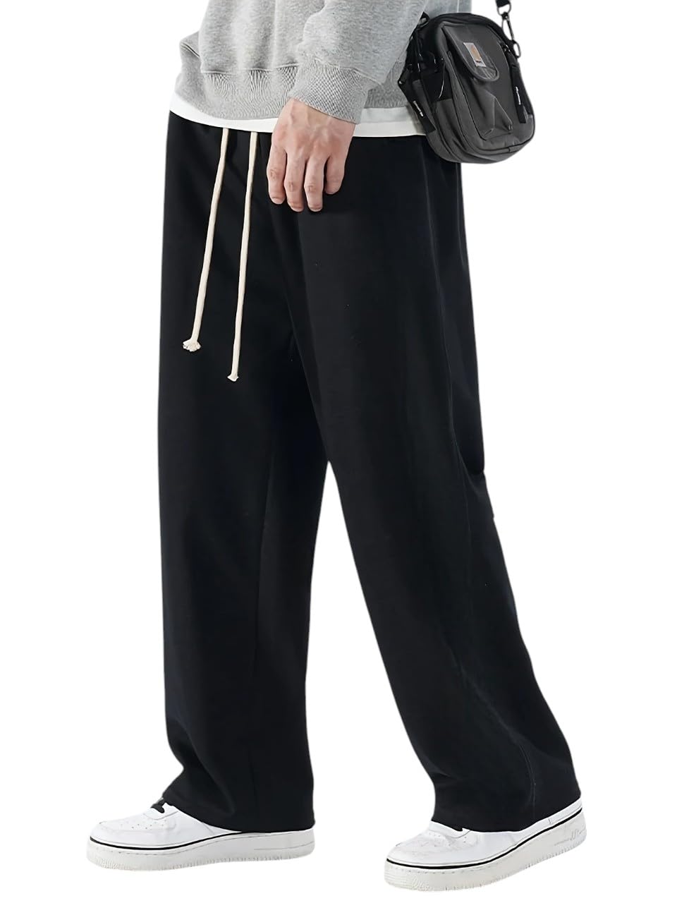 Solid Cotton Blend Men Sweatpants Athleisure Track Pant Joggers-image-40