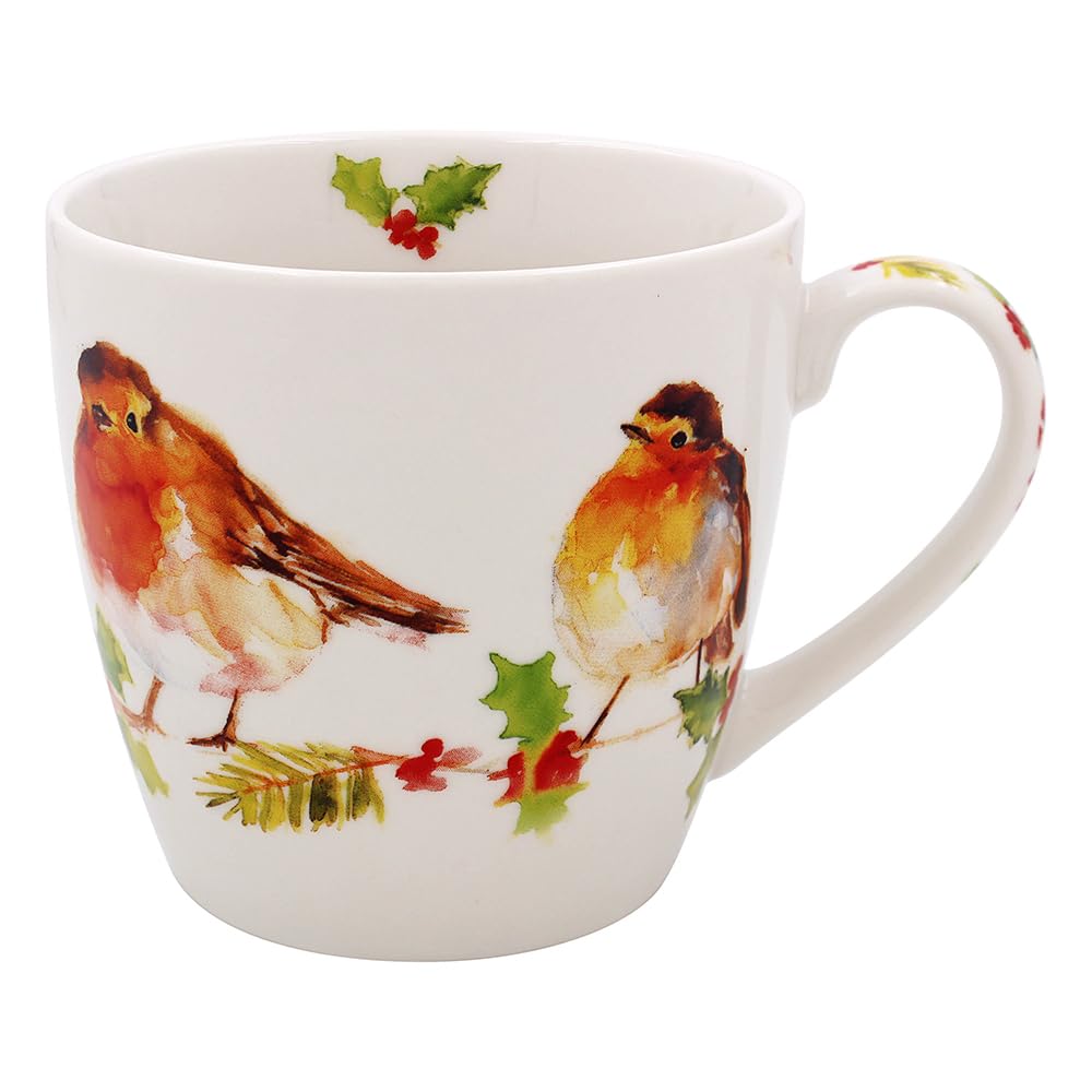 The Leonardo Collection Winter Robin Design Fine China Breakfast Mug