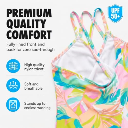 Image of Kanu Surf Girls' Reese UPF 50 Beach Sport Criss-Cross One Piece Swimsuit