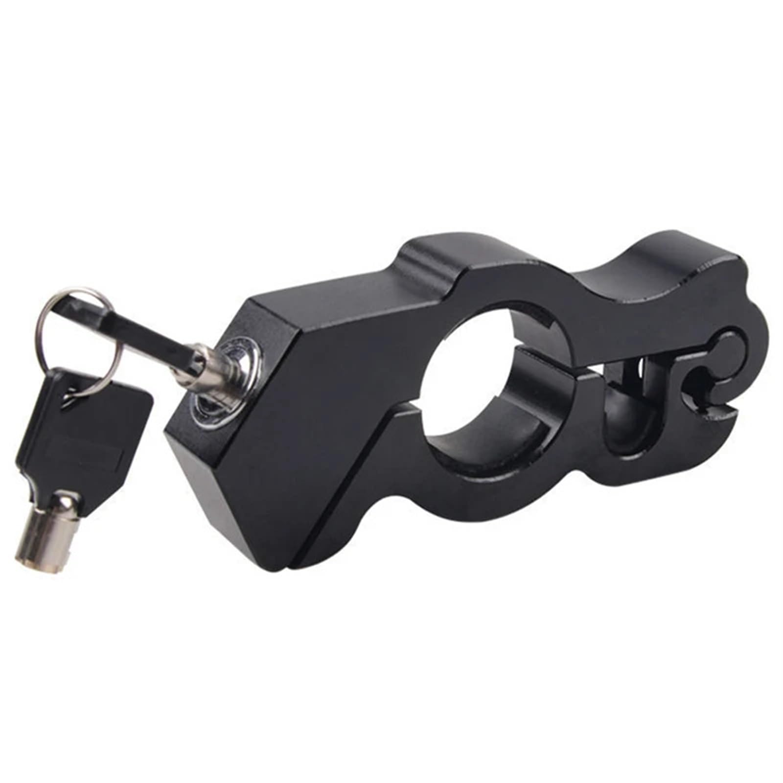 Arupmn Black Chain Lock Motorcycle Modified Handlebar Lock Helmet Anti-Theft Electric Vehicle Dirt Bikes Aluminum Alloy Fixed Horn Motorcycle Handlebar Lock(Black)