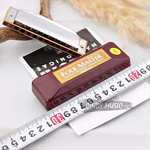 Harmonica diatonique Silver Folkmaster Gaita Standard 10 trous Harmonica diatonique débutant Blues Harp - Les Beatles, Paul McCartney, John Lennon, RIngo Starr, George Harrison Harmonica diatonique Silver Folkmaster Gaita Standard 10 trous Harmonica diatonique débutant Blues Harp – Image 6