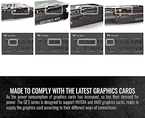 Image of Thermaltake Toughpower GF3 ATX 3.0 1350W 80+ Gold Full Modular SLI /Crossfire Ready Power Supply, PCIe Gen.5 12VHPWR Connector Included, PS-TPD-1350FNFAGU-4, 10 Year Warranty