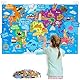 Weltkarte Kinder Oder Weltatlas Kinder. Große Weltkarte Aus Filz Für Kinder Zum Aufhängen – Weltatlas Mit Berühmten Wahrzeichen, Lern- Und Dekoteppich, Filztafel 110X70 Cm