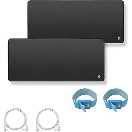 2 Packs Grounding Mat Kit with 2 Grounding Pads, 2 Straight Ropes...