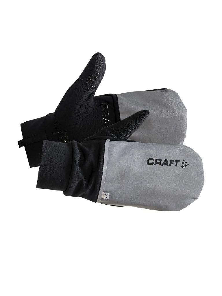 Craft Hybrid Weather Unisex Adult Warm Running Gloves, Silver/Black, FR: XL (Manufacturer's Size: 11 XL)